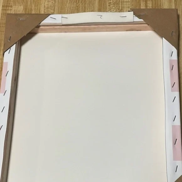 Proverbs 31:25 Pink & White with Gold Writing Canvas Decor - Picture 3 of 3